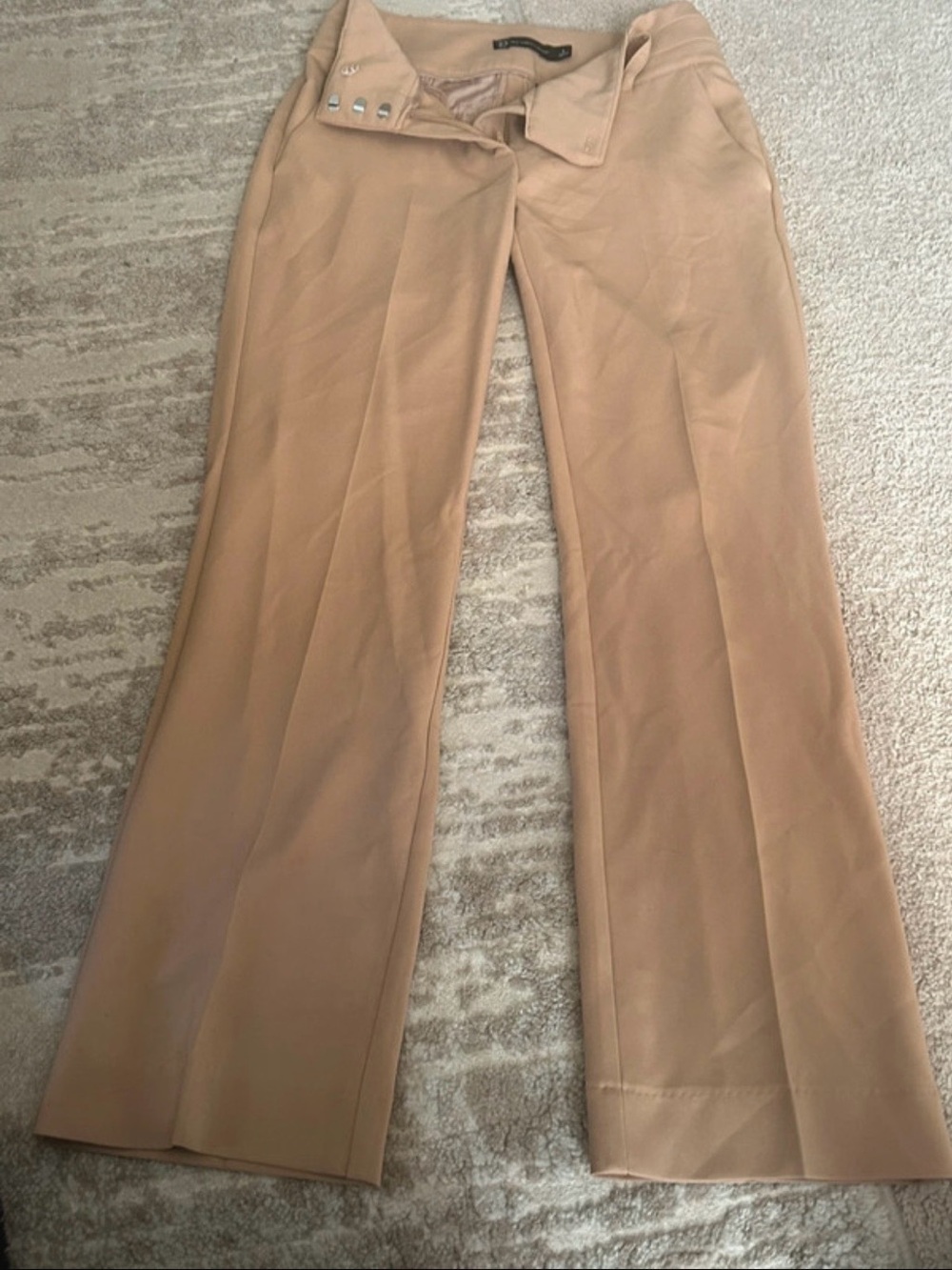 New York & Company Camel Wide-Leg Trousers